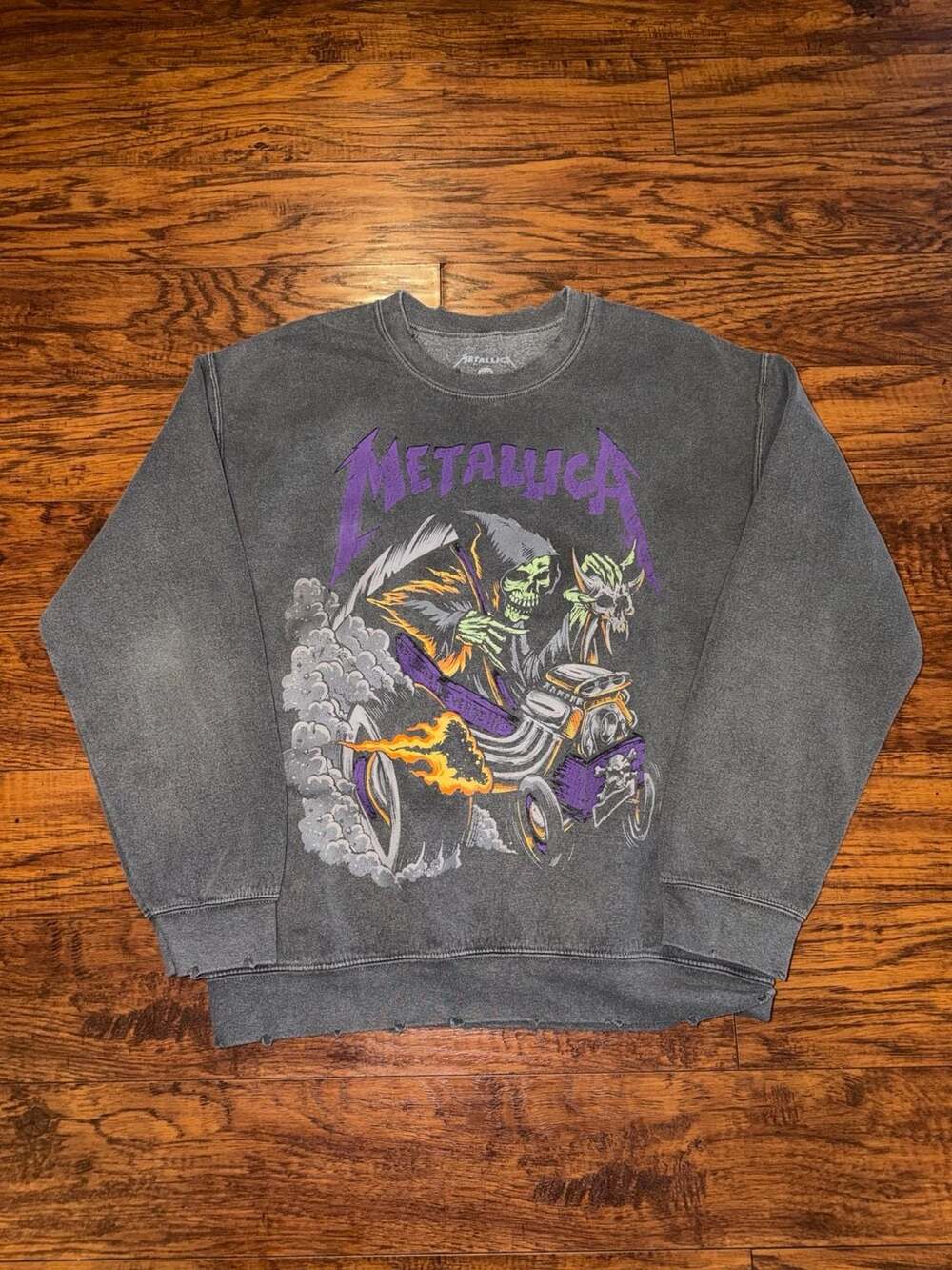 Metallica Here Comes Revenge Crew Neck Sweatshirt Gray